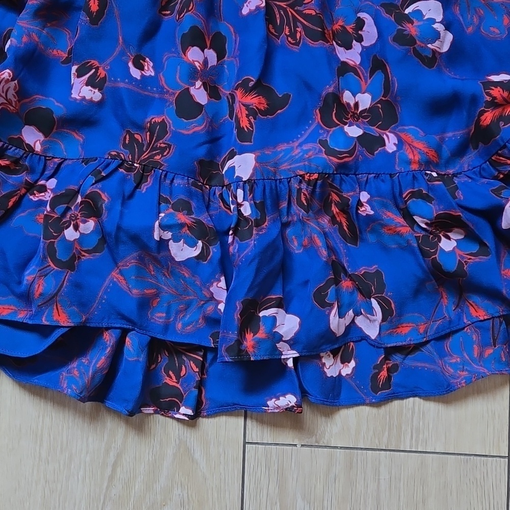 PARKER Olympia Silk-Blend Floral Blouson Dress SIZE M - Picture 5 of 11